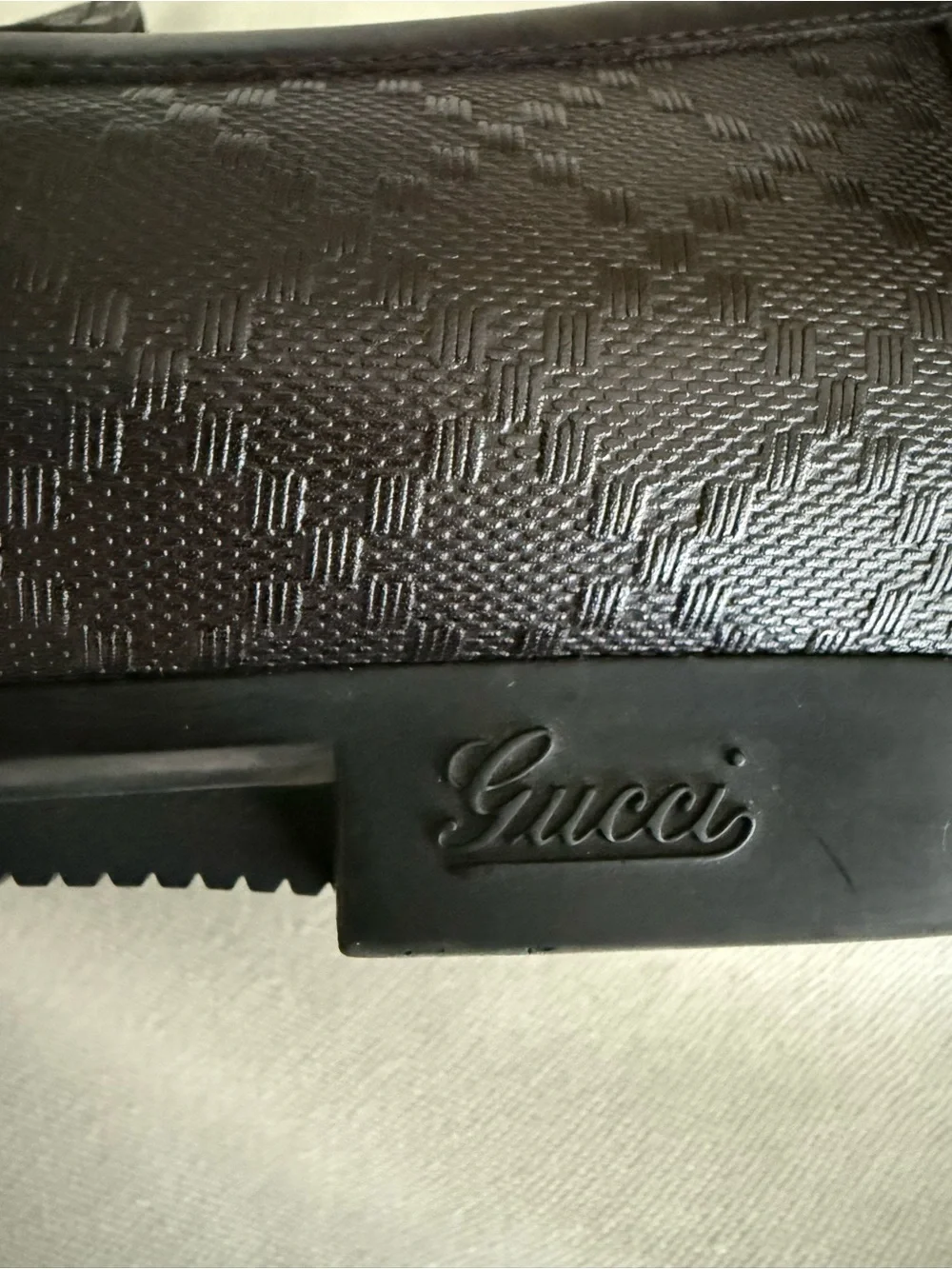 Gucci Black Leather Lux Diamante  Loafers